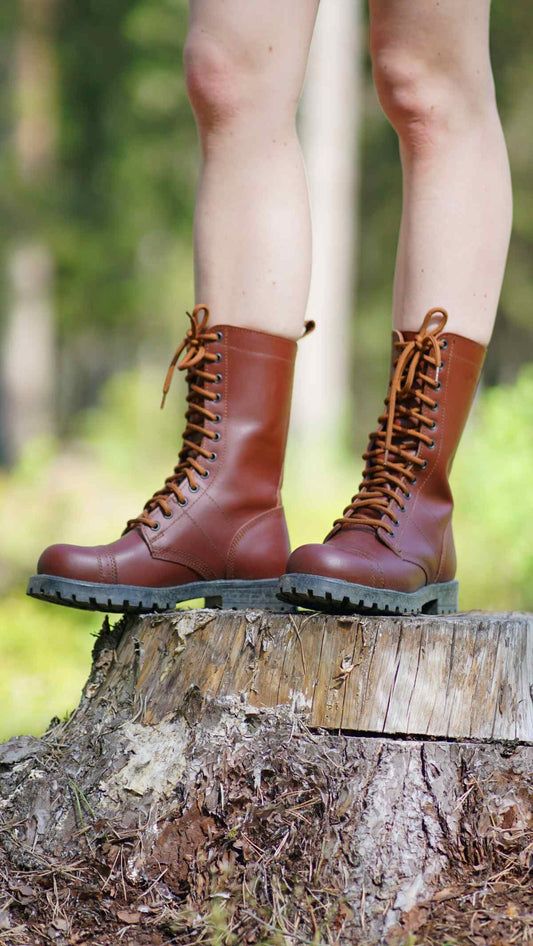 516 Samelin High Aviator Boots - Ruskea