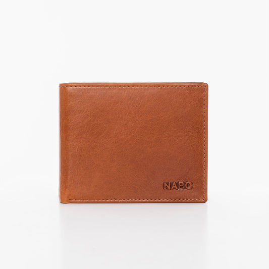 Leather Wallet NK254 (RFID-blocking) - Brown